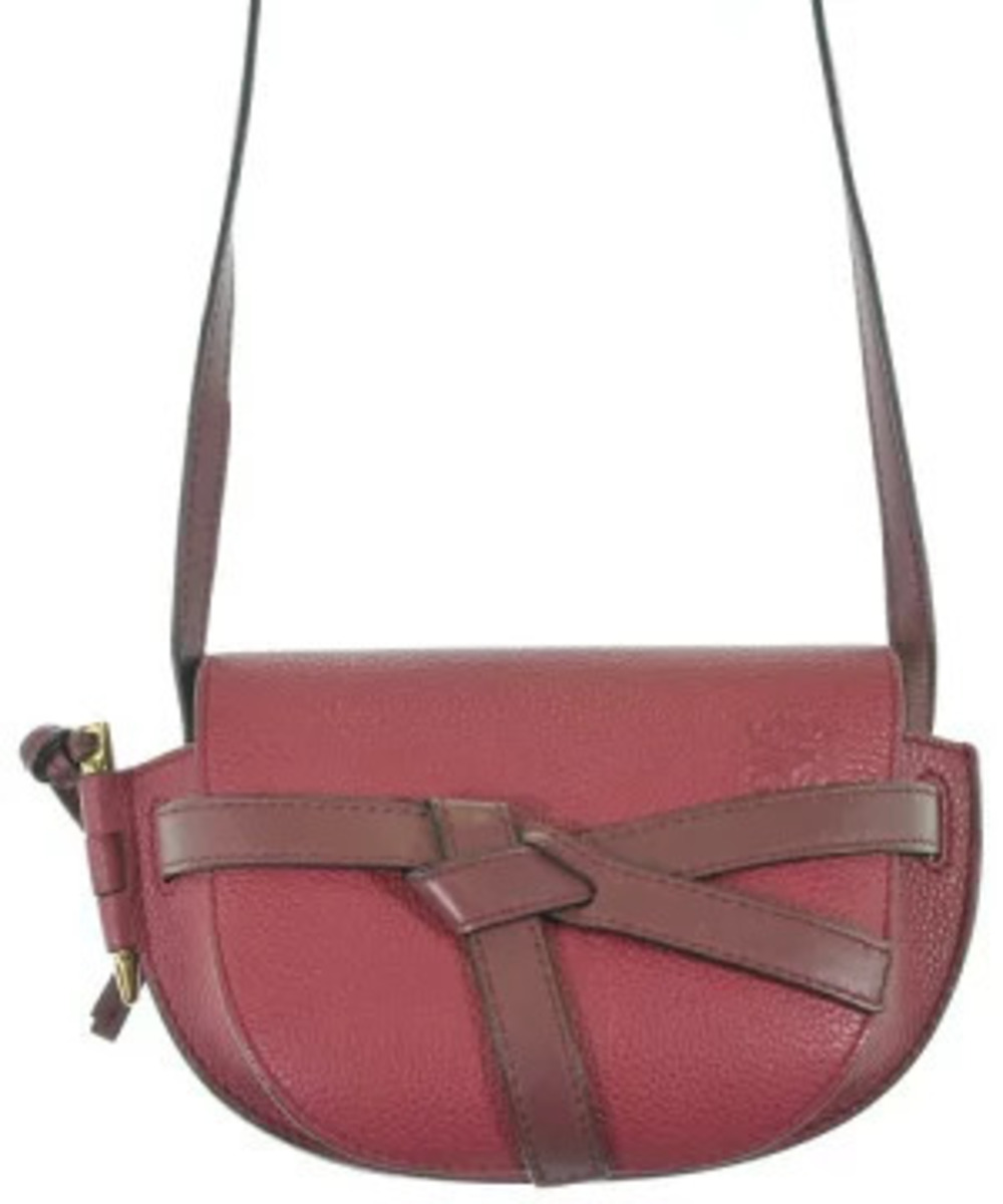 Loewe Gate Bag raspberry wine bicolor grained calfskin Red